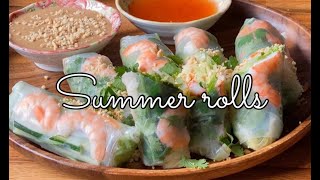 VIETNAMESE SPRING ROLLS | SUMMER ROLLS + PEANUT SAUCE