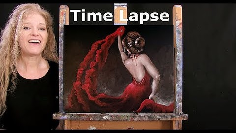 TIME LAPSE - Leer hoe je "FLAMENCO DANCER" kunt tekenen en schilderen - Eenvoudige en leuke tutor...