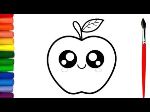 Drawing Worksheet For Children. Finish The Picture And Draw The Cute Apple  Royalty Free SVG, Cliparts, Vectors, and Stock Illustration. Image 55111170.