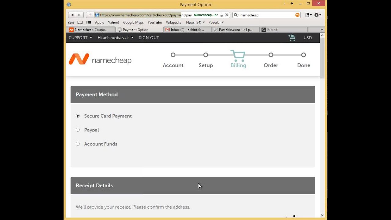 How to Purchase a Domain from Namecheap by using Paypal with Coupon