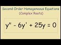 Y  6y  25y  0 second order homogeneous equation with complex roots