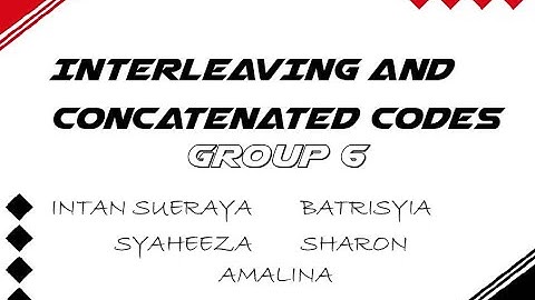 G6: INTERLEAVING AND CONCATENATED CODES