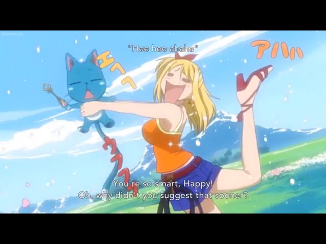 Fairy Tail 【 フェアリーテイル】Lucy vs Happy funny moment - YouTube