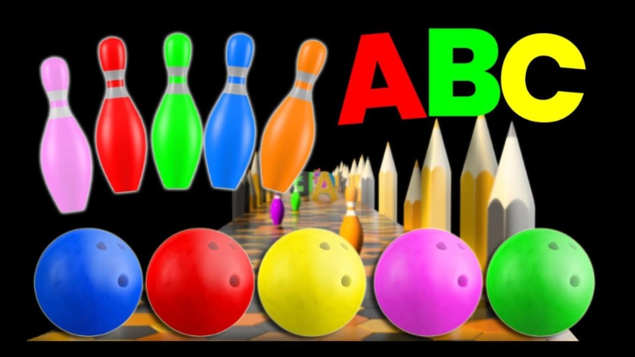 Children's English Learn the 26 English letters with bowling and kinetic sand