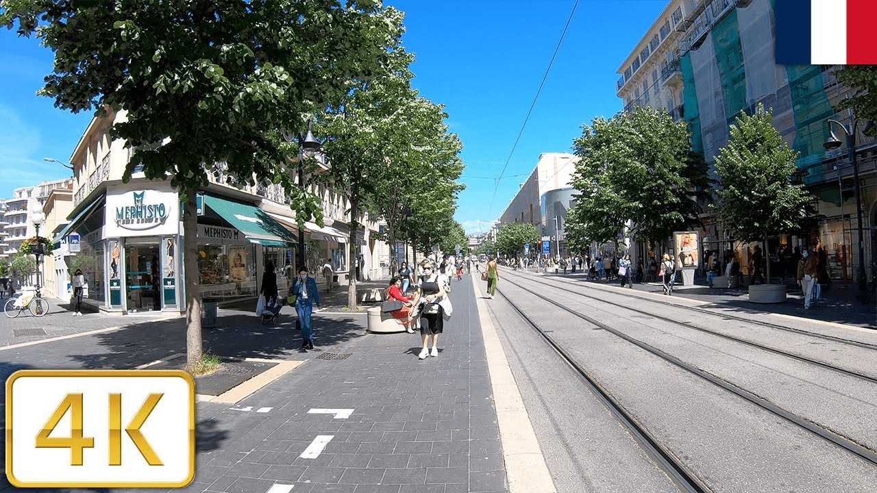 Main shopping street in Nice, France (Jean Medecin) French Riviera/Côte d'Azur | Spring  2021【4K】