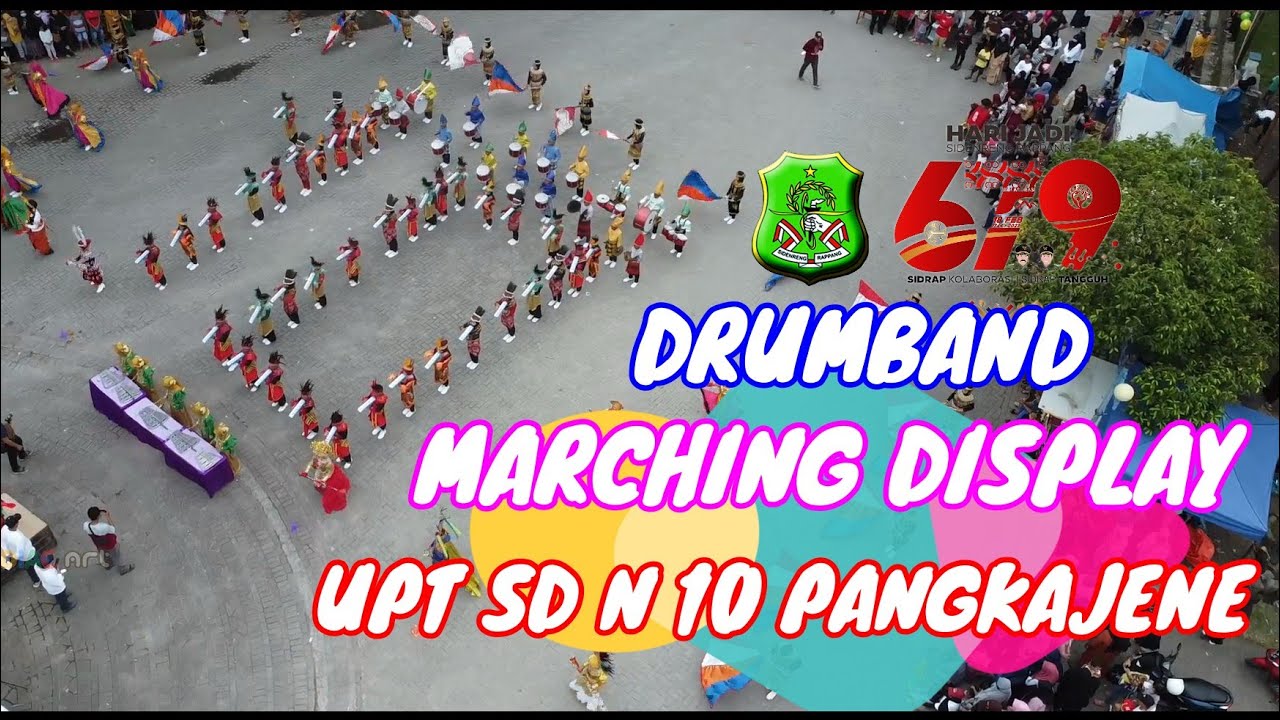 Aksi Tim Drumband UPT SDN 10 Pangkajene dalam Lomba Marching Display Sambut Hari jadi 679 Sidrap