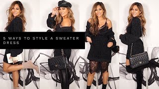 5 WAYS TO STYLE SWEATER DRESSES | Lina Noory