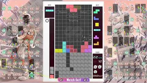 my tetris clear sends 7 lines finally at the top 30 in tetris 99 today!!!