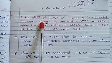 Numerical on transformer Protection (Find out CT ratio)