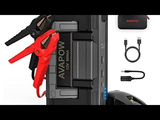  AVAPOW 6000A Car Battery Jump Starter(for All Gas or up to 12L  Diesel) Powerful Starter with Dual USB Quick Charge and DC Output,12V Pack  Built-in LED Bright Light : Automotive