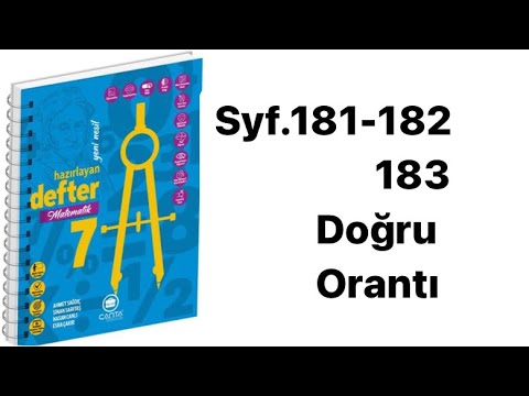 7.SINIF ÇANTA DEFTER S.181-183 DOĞRU ORANTI