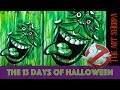 Easy Drippy Acrylic Slimer Halloween Spooky live stream  painting Step by step Day 6 | TheArtSherpa