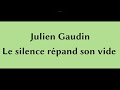 Julien gaudin  le silence rpand son vide 2020