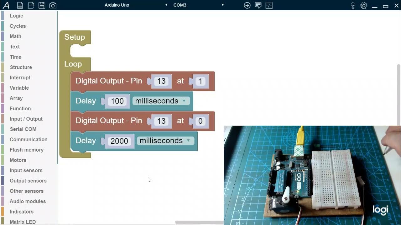 ArduBlock 3 0 Blink sobre Arduino UNO - YouTube