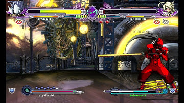 BBCS:EX gigaitachi (Hakumen) vs defteros-11 (Lambda-11)