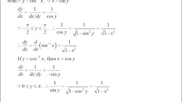 Differentiation part 4 – Derivatives of inverse trigonometric functions
