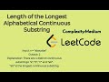Length of the Longest Alphabetical Continuous Substring java #strings #arraylist #javainterview