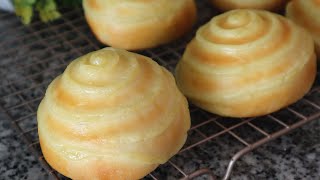 Ep-552 ขนมปังไส้ครีมนุ่มๆ หอมๆ สูตรหวานน้อย ทำได้ทุกคนแน่นอน - Custard cream buns - mine สะใภ้ตุรกี