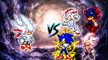 Shadic OP VS Sonic Chaos OP, Shadow OP, Sonic exe OP & Sonic Black V2 in Jump Force Mugen