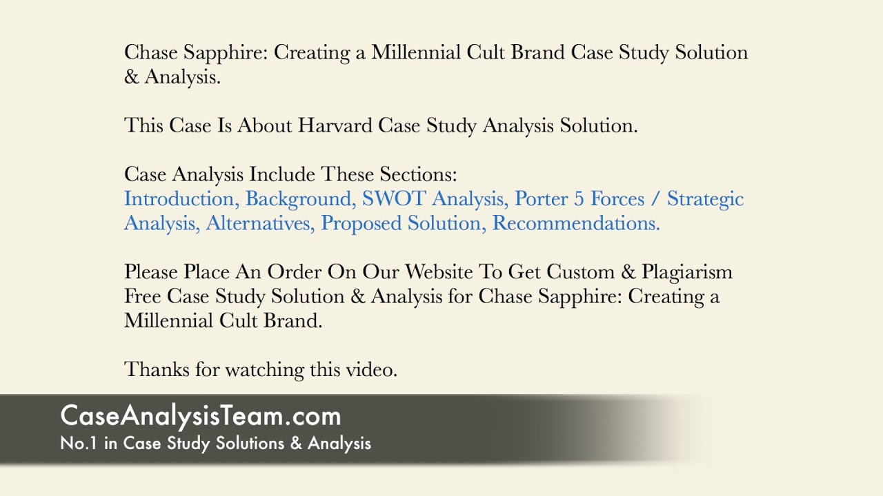 chase sapphire case study solution