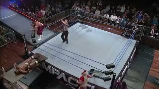 Sabu leg drops Rohit Raju through table