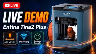 LIVE DEMO: Entina Tina2Plus 3D Printer - Beginner-Friendly 3D Printing in Action!