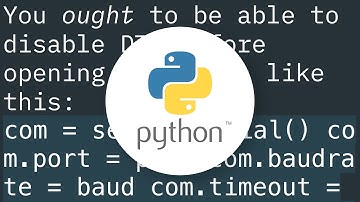 Disable DTR in pyserial from code