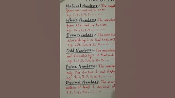 Types of numbers || natural numbers || whole numbers || even numbers || odd numbers || prime numbers