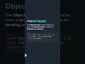 ⚡ Object.keys() - JavaScript Trick You NEED #Shorts