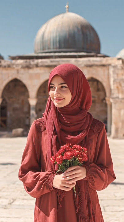 A Beautiful Muslim Girl in Masjid Al-Aqsa  | A Peaceful & Spiritual Moment