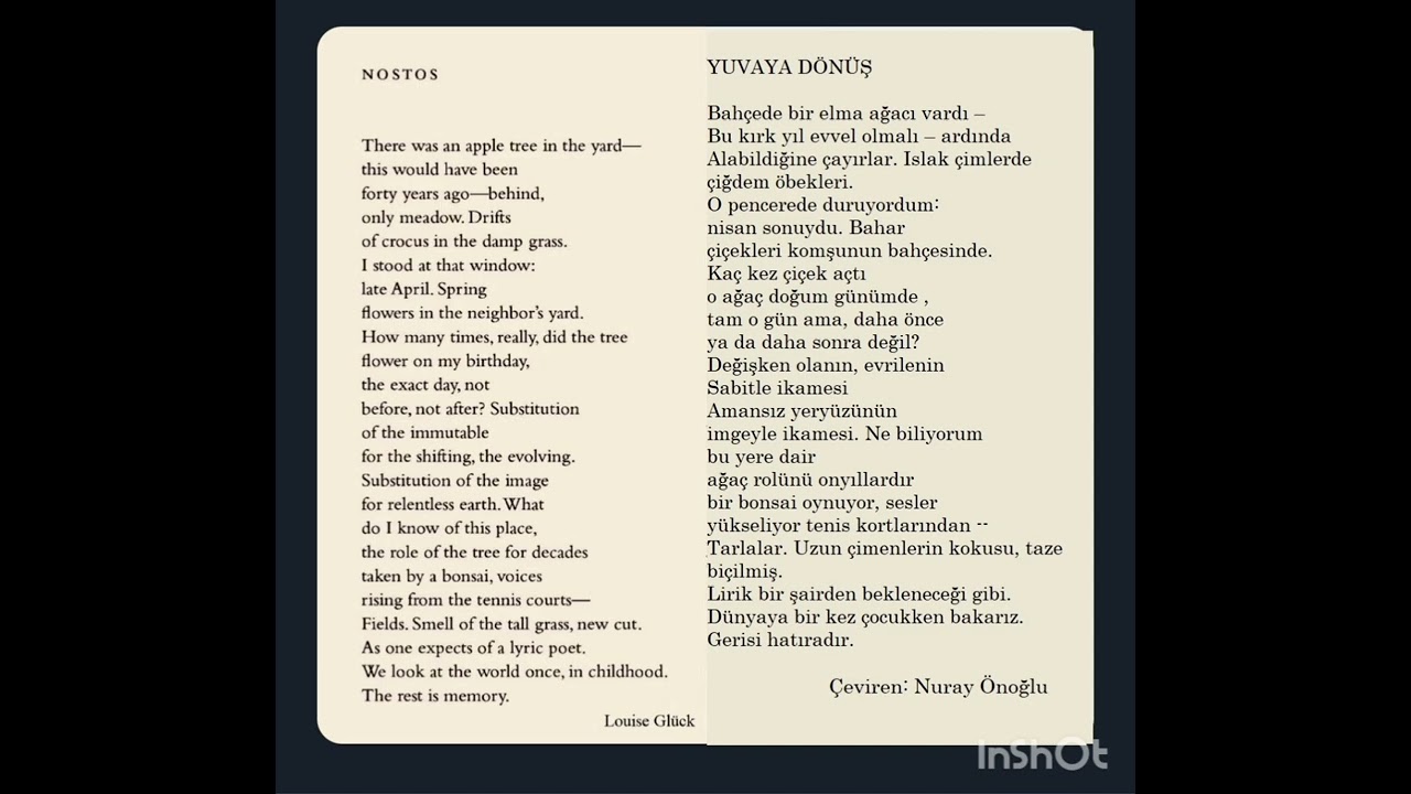 Nostos - Louise Glück Yuvaya Dönüş (çev. Nuray Önoğlu)