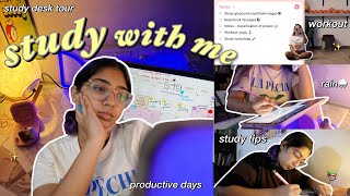 STUDY WITH ME📚🍃| productive days, study tips, current book read, workout, more