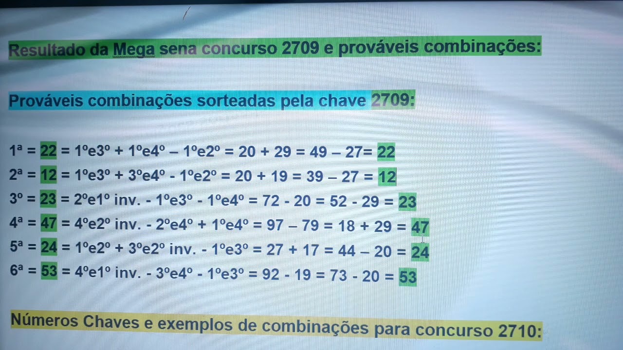 ※senaです※ Resultado da Mega Sena concurso 2709 e exemplos para concurso 2710