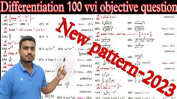 Differentiation 100 vvi objective question 2023//12th math vvi objective question 2023//