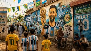 Argentina vs Brazil Fans in Mauripur Tickeri Wall Painting Celebrate Fifa World cup 2026