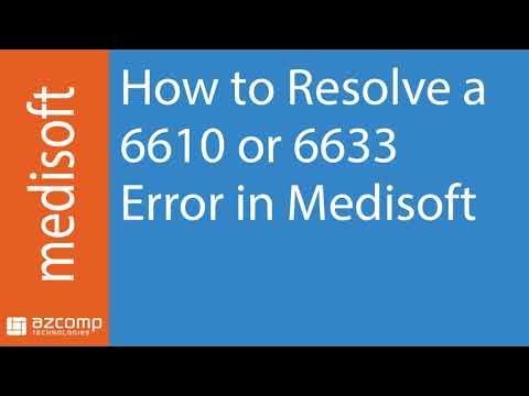 Medisoft Support: How to Resolve 6610 or 6633 Errors in Medisoft - YouTube