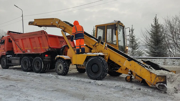 A day at work on snow removal. First snow plowing at New year 2023.