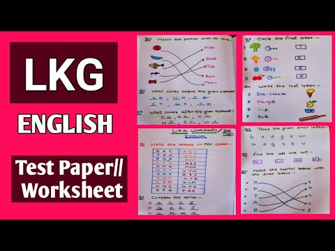 lkg english worksheet lkg english test paper exam preparation sheet 2022 kids learning fun youtube