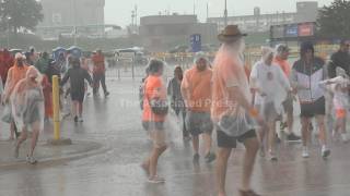 Pregame rains did not deter fans for the Tunisia and the Netherlands World Cup match in Kansas City
