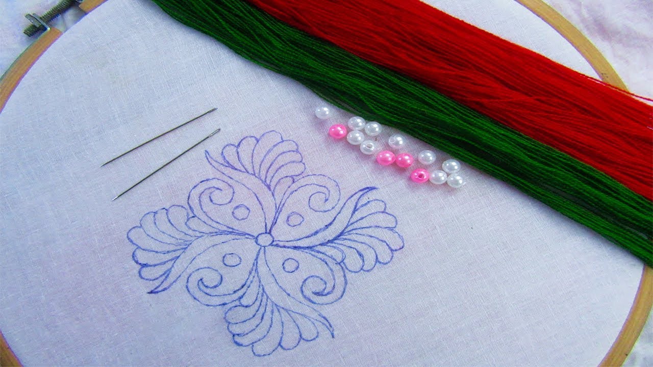 Hand Embroidery; Back side design for dresses; Buttonhole stitch। Back stitch YouTube