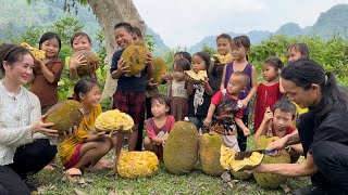 Harvesting Jackfruit - Bananas to eat with the children in the village - Vàng Hoa