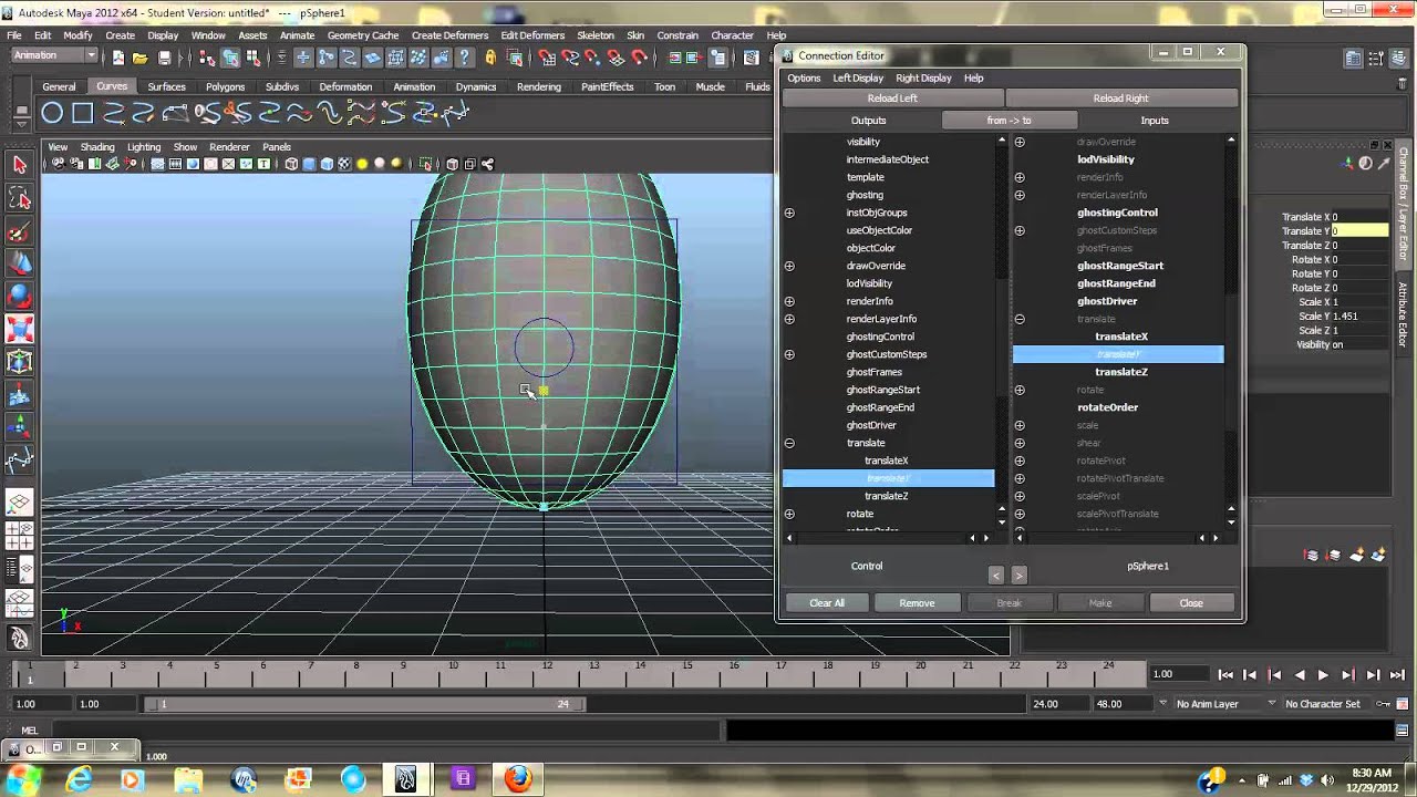 Connection Editor Maya 2012 - YouTube