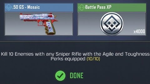 Call Of Duty Mobile Kill 10 Enemies with Sniper Rifle with the Agile and Toughness Perks equipped