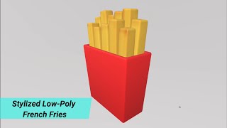 Stylized Low-Poly French Fries