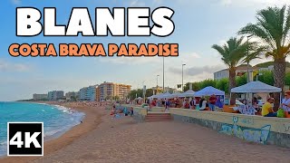 Blanes Costa Brava Spain Summer Beach Walk 4K