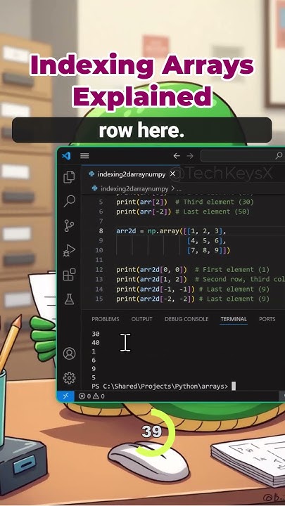 Python Numpy Indexing 1D and 2D Arrays using Postive and Negative Index ...