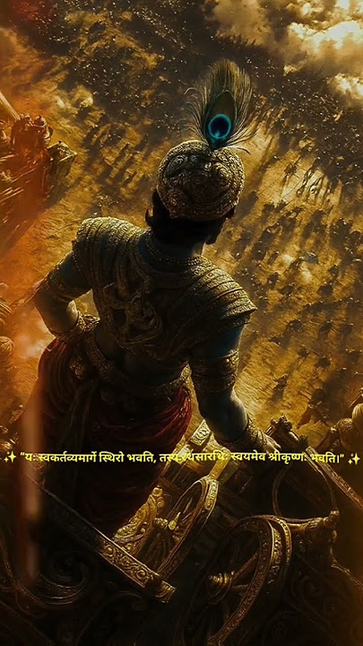 ✨ “यः स्वकर्तव्यमार्गे स्थिरो भवति, तस्य रथसारथिः स्वयमेव श्रीकृष्णः भवति।” ✨#jaishreekrishna