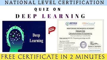 Deep Learning Quiz | UPSC Fever Free Certificate | Deep Learning Quiz Answers | UGC Certificate |IOT