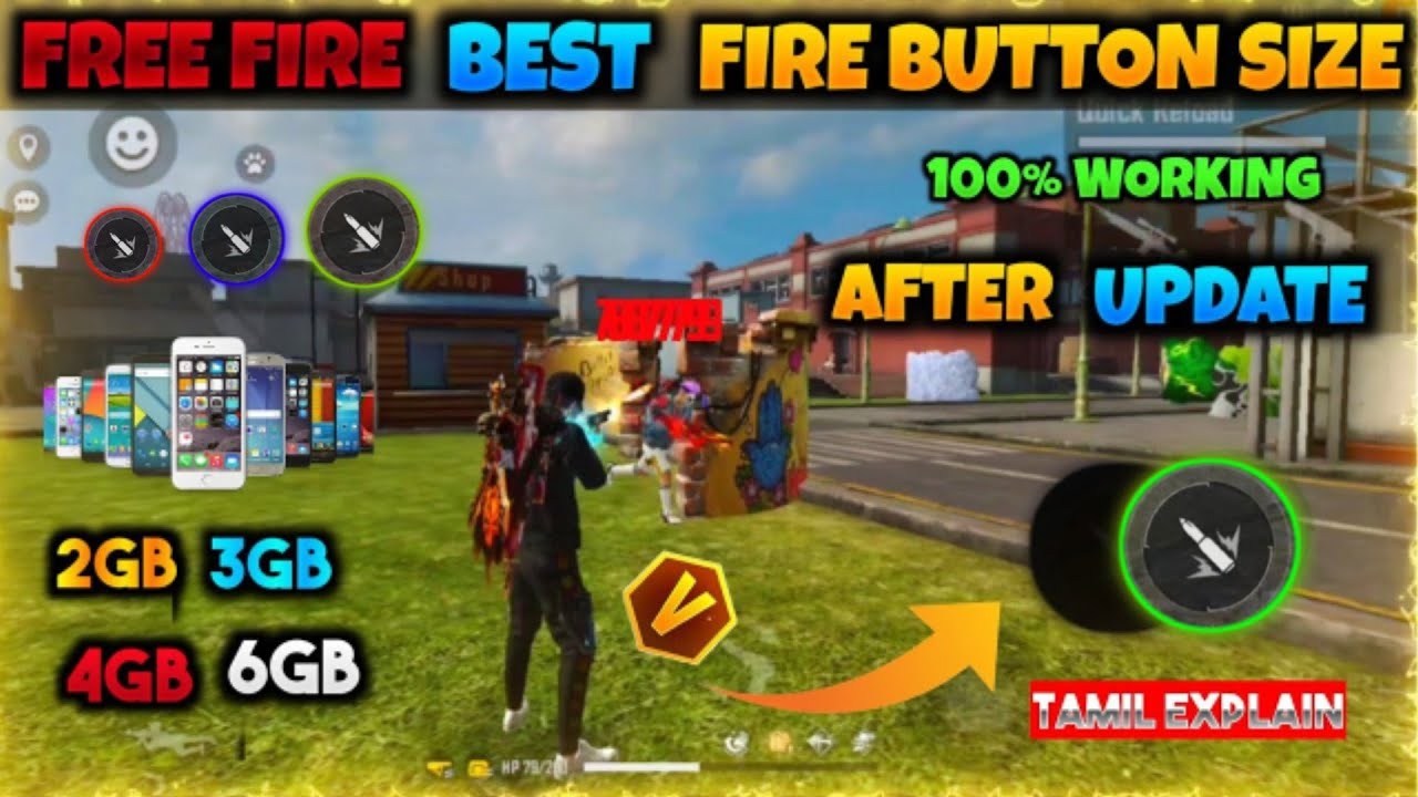 Free fire headshot fire button size in tamil 😍🔥 || Headshot fire button ...
