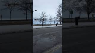 Chicago Lake Shore drive view , snowy day. February 9th , 2018